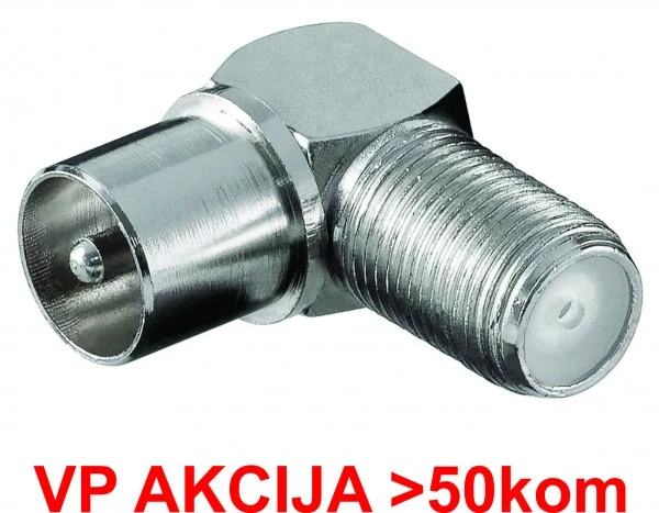 CON-FC-025/90 ** F female to IEC male elbow adaptor, Zinc Alloy min.25 pakovanje (23)