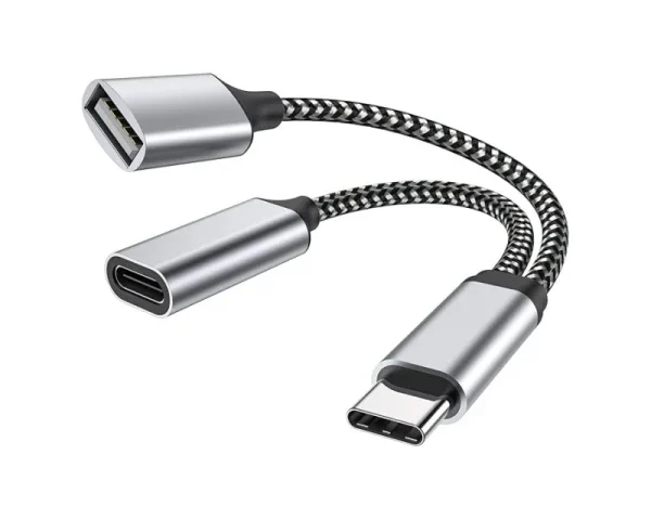 Adapter Tip C (M) na Tip C (F)+USB 3.0 crni